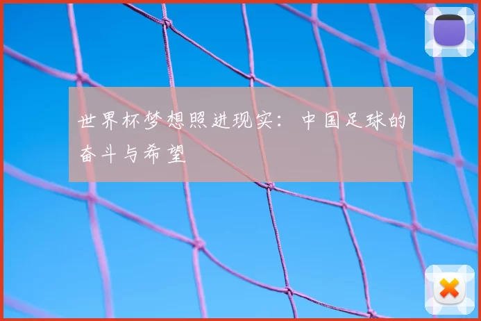 世界杯梦想照进现实:中国足球的奋斗与希望